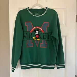Vintage Mickey Mouse Athletics Embroidered Sweatshirt M Christmas
